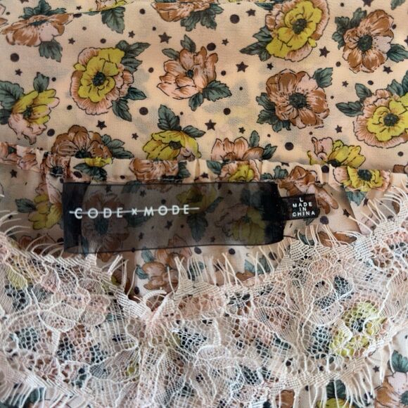 Boho picnic hippie flirty girly festival Cold mode floral Y2K tank top‎ sz large - Picture 9 of 12